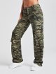 Women's Camo Print Cargo Jeans High Waist Wide Leg Denim Army Pants