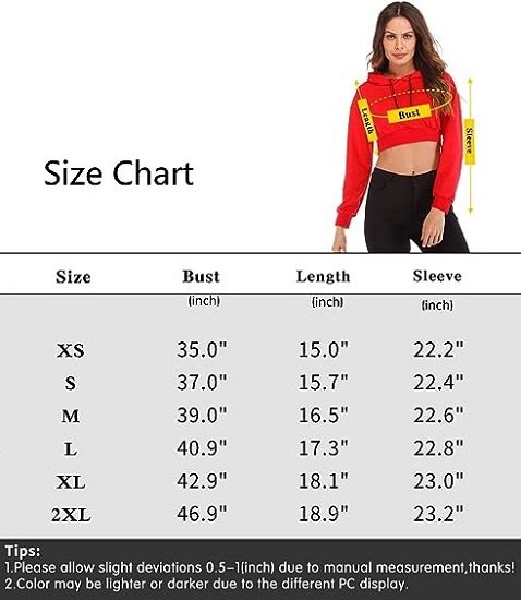 Women's Long Sleeve Cropped Hoodie Workout Casual Pullover Cropped Sweatshirt