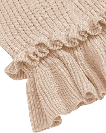 Women's Casual Knit Top Sleeveless Ruffle Hem V Neck Peplum Crop Tank Top