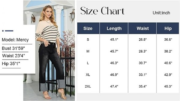 Womens High Waisted Straight Jeans Stretchy Denim Jeans